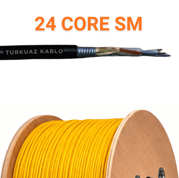 24 Core Fiber Optik Kablo Single Mode Çok Tüplü