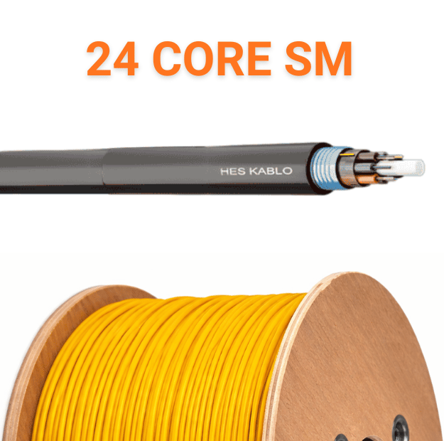 24 Core Fiber Optik Kablo Single Mode Çok Tüplü