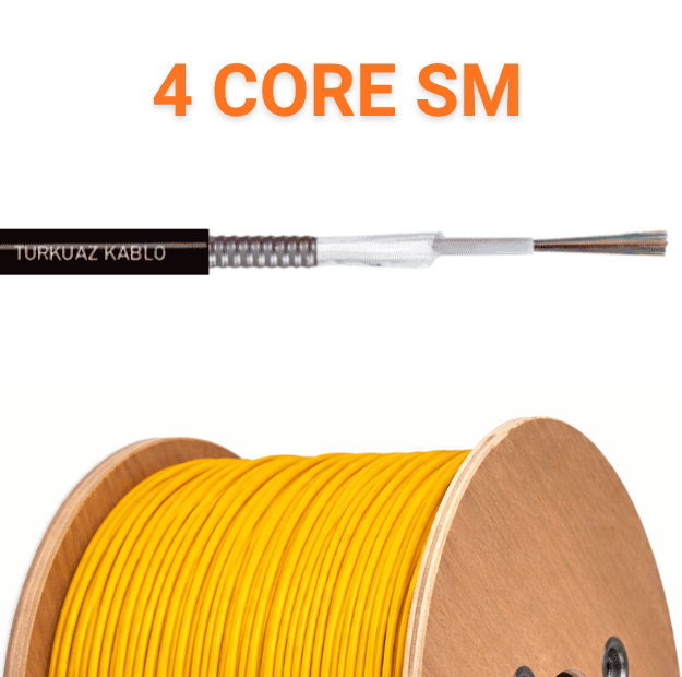 4 Core Fiber Optik Kablo Single Mode