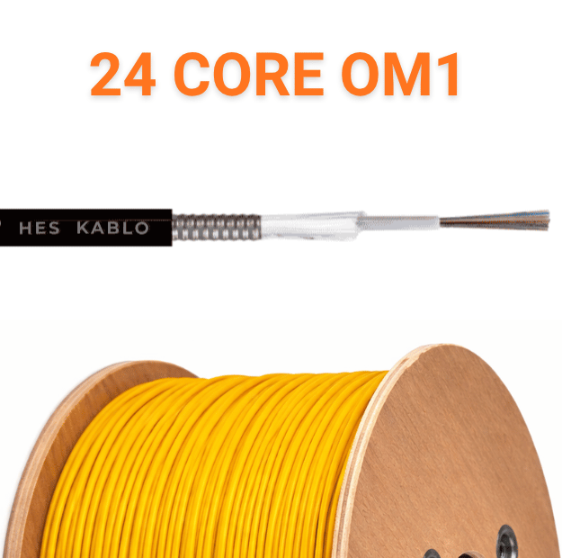 24 Core Fiber Optik Kablo OM1 MM Tek Tüplü
