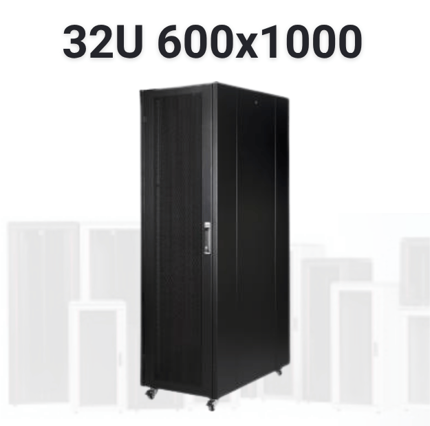 32U 600x1000 Server Kabini Siyah