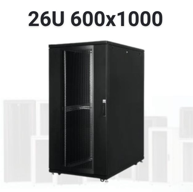 26U 600x1000 Server Kabini Siyah