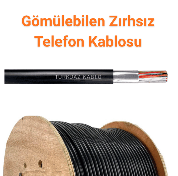 TURKUAZ Gömülebilen Zırhsız Telefon Kablosu