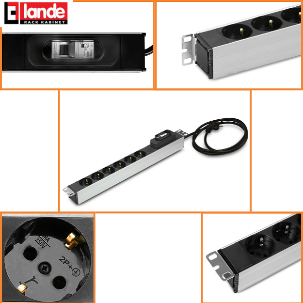 6xDIN49440 Koruma 1U Priz Y